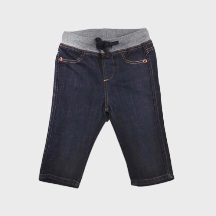 organic organic denim baby pants with rib waist