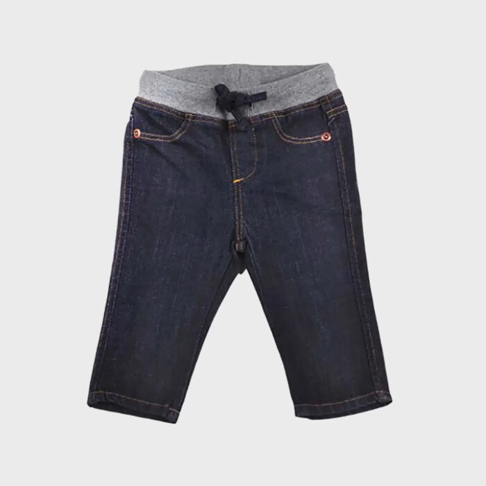 organic organic denim baby pants with rib waist