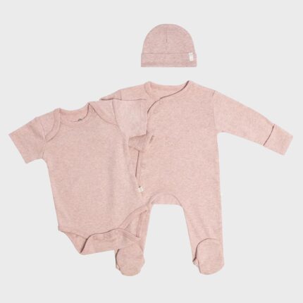 organicera organic 3 pcs newborn set rose melange