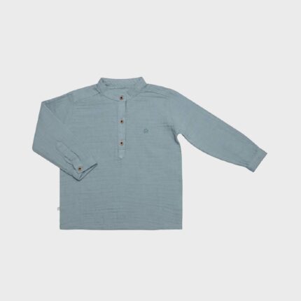 organicera organic muslin baby shirt aqua
