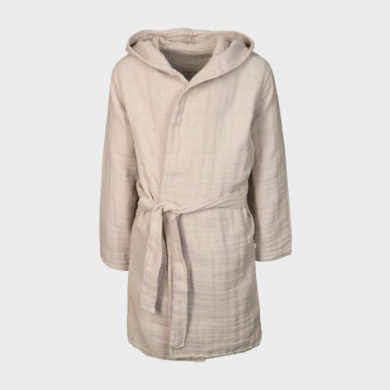 organicera organic muslin bathrobe- 7-8 years grey