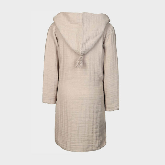 organicera organic muslin bathrobe- 7-8 years grey