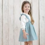 organicera organic frill dress muslin aqua