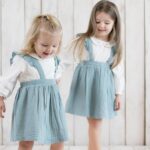 organicera organic frill dress muslin aqua