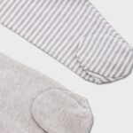 OrganicEra Organic Baby Footed Pants, 2 pcs Set, Grey Melange - Image 3