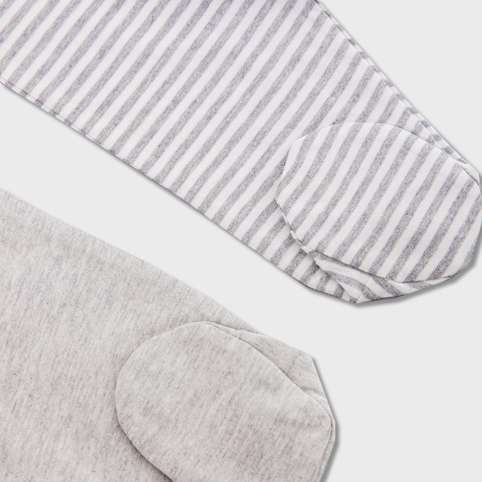organicera-organic-baby-footed-pants-2-pcs-set-grey-melange-3 OrganicEra Organic Baby Footed Pants, 2 pcs Set, Grey Melange - Image 3