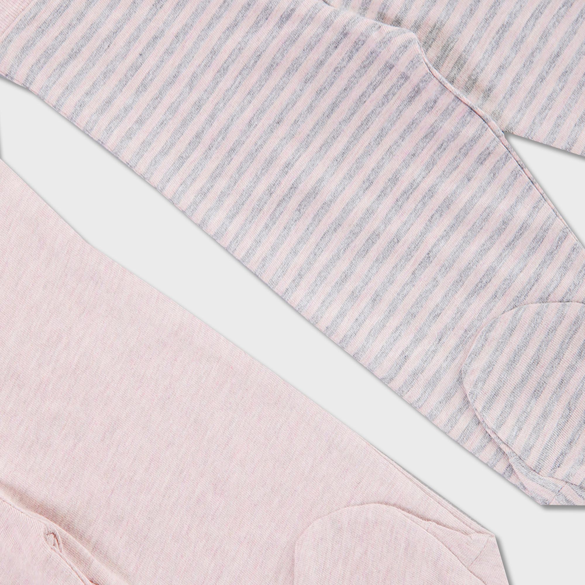 organicera-organic-baby-footed-pants-2-pcs-set-rose-melange-2 OrganicEra Organic Baby Footed Pants, 2 pcs Set, Rose Melange - Image 2