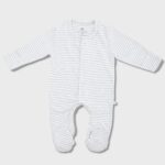 organicera organic baby footed sleepsuit stripedli