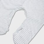 OrganicEra Organic Baby Footed Sleepsuit, Striped, Aqua Melange - Image 3
