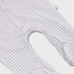 OrganicEra Organic Baby Footed Sleepsuit, Striped, Grey Melange - Image 3