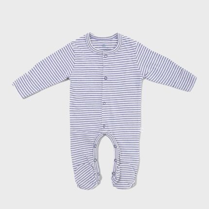 organicera organic baby footed sleepsuit stripedli