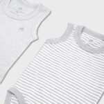 OrganicEra Organic Baby Sleeveless Bodysuit, 2 pcs Set, Grey Melange - Image 2