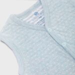 OrganicEra Organic Baby Vest, Aqua Melange - Image 2