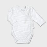 organicera organic long sleeve newborn kimono baby body striped
