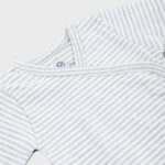 OrganicEra Organic Long Sleeve Newborn Kimono Baby Body, Striped, Aqua Melange - Image 2