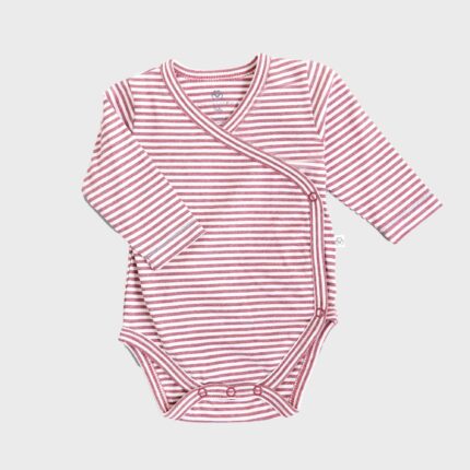 organicera organic long sleeve newborn kimono baby body striped