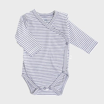 organicera organic long sleeve newborn kimono baby body striped