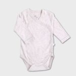 organicera organic long sleeve newborn kimono baby body striped