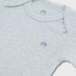 OrganicEra Organic Newborn Baby Long Sleeve Bodysuit, 2 pcs Set, Aqua Melange - Image 3