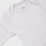 OrganicEra Organic Newborn Baby Long Sleeve Bodysuit, 2 pcs Set, Grey Melange - Image 2