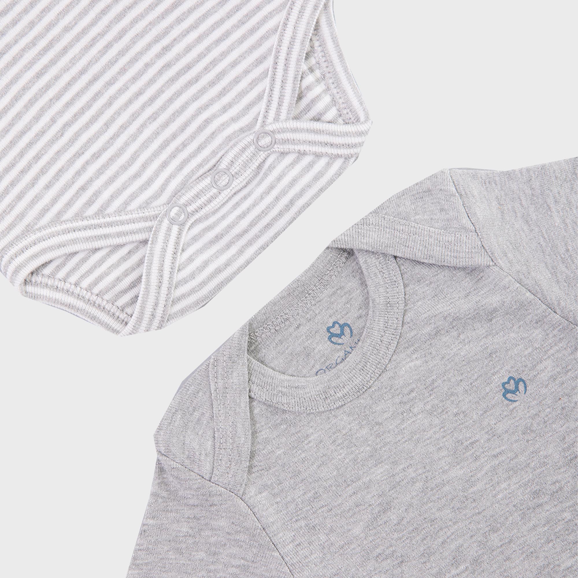 organicera-organic-newborn-baby-long-sleeve-bodysuit-2-pcs-set-grey-melange-3 OrganicEra Organic Newborn Baby Long Sleeve Bodysuit, 2 pcs Set, Grey Melange - Image 3