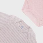 OrganicEra Organic Newborn Baby Long Sleeve Bodysuit, 2 pcs Set, Rose Melange - Image 3