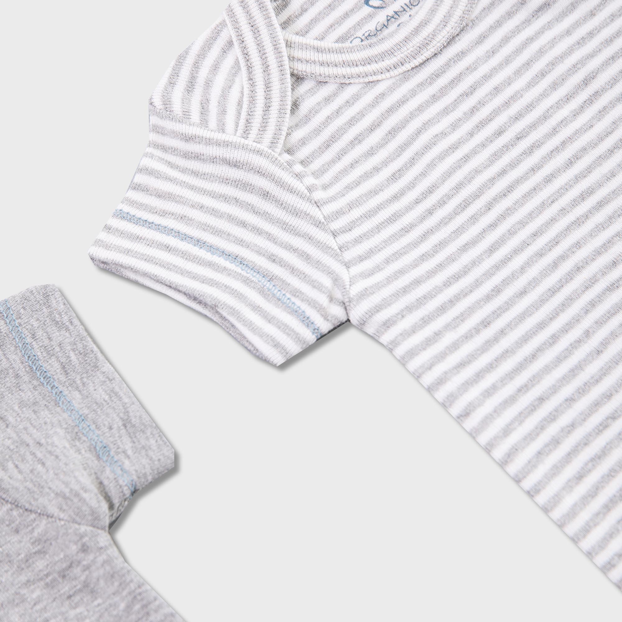 organicera-organic-newborn-baby-short-sleeve-bodysuit-2-pcs-set-grey-melange-2 OrganicEra Organic Newborn Baby Short Sleeve Bodysuit, 2 pcs Set, Grey Melange - Image 2