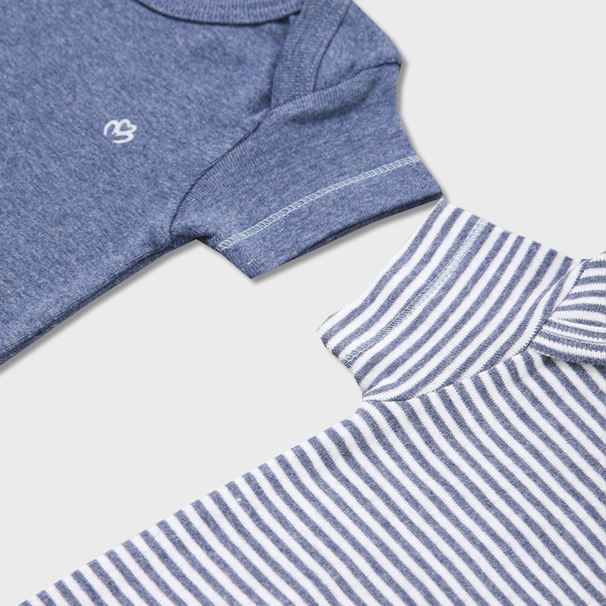 organicera-organic-newborn-baby-short-sleeve-bodysuit-2-pcs-set-indigo-melange-2 OrganicEra Organic Newborn Baby Short Sleeve Bodysuit, 2 pcs Set, Indigo Melange - Image 2