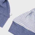 OrganicEra, Organic Newborn Hat, Set of 2 pcs, Indigo Melange - Image 2