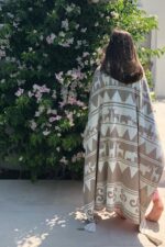 OrganicEra Organic Tricot Knit Baby Blanket, Animals (110X140 cm), Beige - Image 2