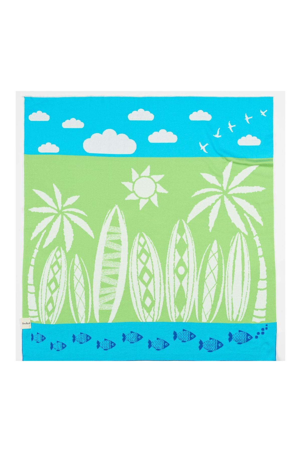 organicera-organic-tricot-knit-baby-blanket-beach-80x90-cm-green-1 organicera organic tricot knit baby blanket beach