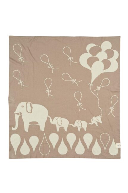 organicera organic tricot knit baby blanket elephant