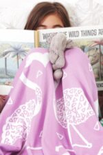 OrganicEra Organic Tricot Knit Baby Blanket, Flamingo (110X140 cm) - Image 3