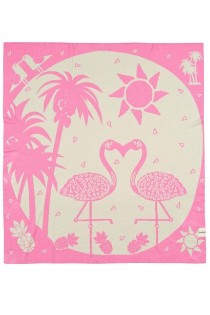 organicera organic tricot knit baby blanket flamingo