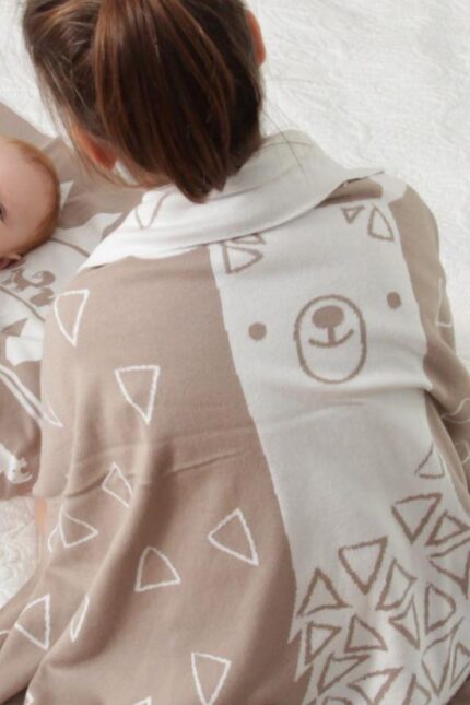 organicera organic tricot knit baby blanket lama