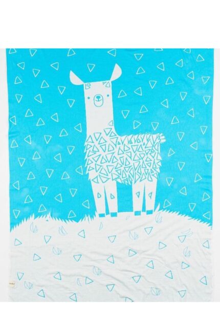 organicera organic tricot knit baby blanket lama