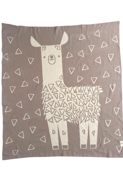 organicera organic tricot knit baby blanket lama