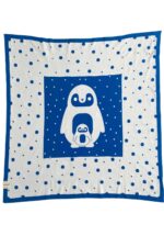 OrganicEra Organic Tricot Knit Baby Blanket, Penguen (80X90 cm), Blue - Image 2