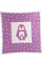 OrganicEra Organic Tricot Knit Baby Blanket, Penguen (80X90 cm), Lilac - Image 2