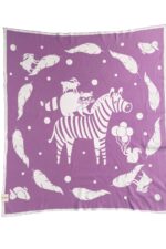 OrganicEra Organic Tricot Knit Baby Blanket, Zebra (80x90 cm), Lilac - Image 2
